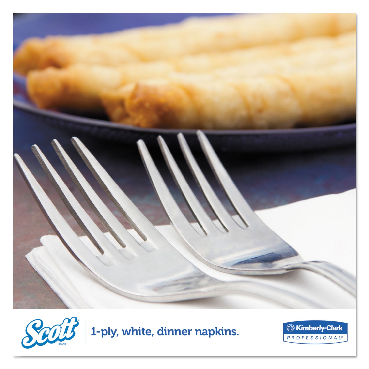 1/8-Fold Dinner Napkins, 2-Ply, 17 x 14 63/100, White, 300/Pack, 10 Packs/Carton