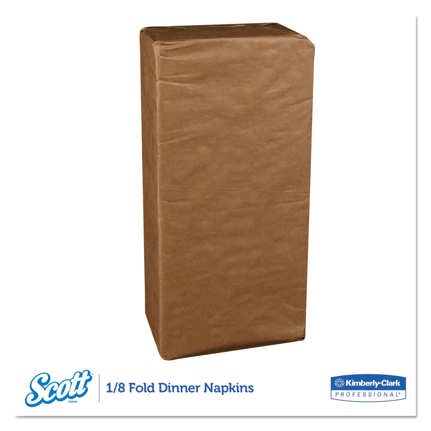 1/8-Fold Dinner Napkins, 2-Ply, 17 x 14 63/100, White, 300/Pack, 10 Packs/Carton - 