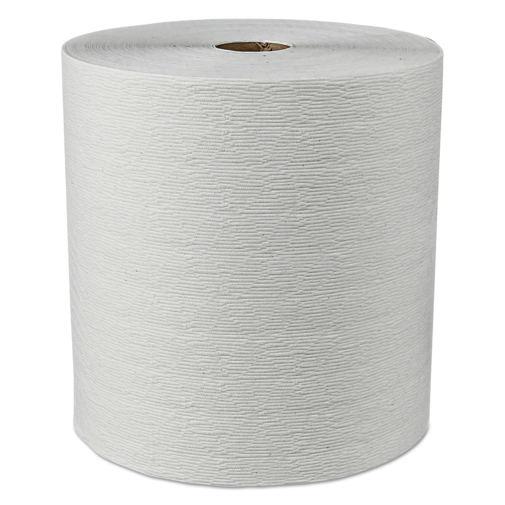 Hard Roll Paper Towels with Premium Absorbency Pockets, 1-Ply, 8" x 600 ft, 1.5" Core, White, 6 Rolls/Carton - 