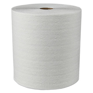 Hard Roll Paper Towels with Premium Absorbency Pockets, 1-Ply, 8" x 600 ft, 1.5" Core, White, 6 Rolls/Carton - 