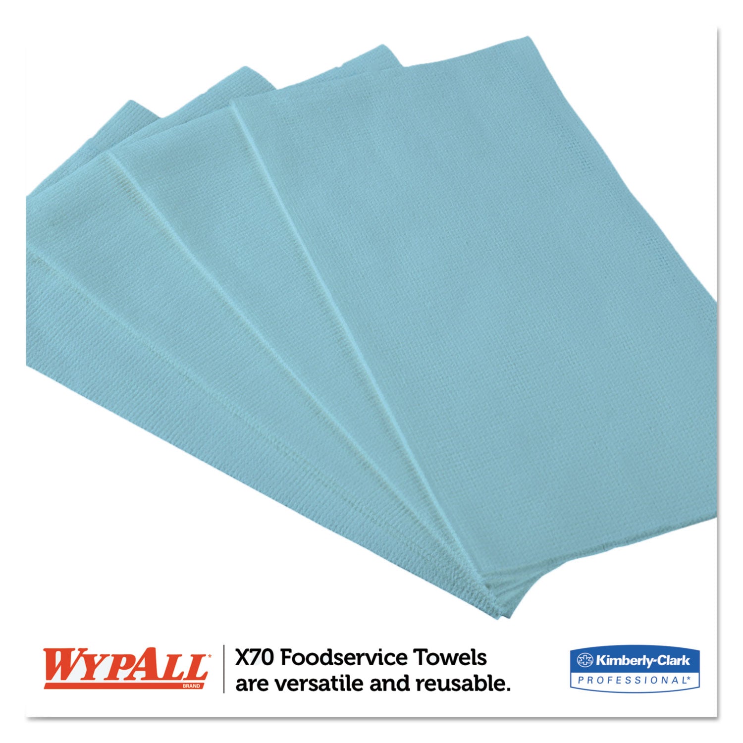 X70 Foodservice Towels, 1/4 Fold, 12.5 x 23.5, Unscented, Blue, 300/Carton - 