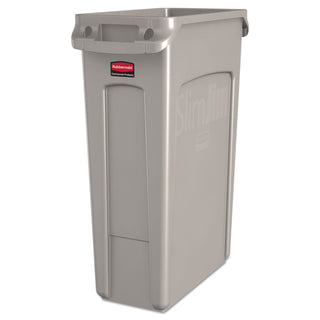 Slim Jim with Venting Channels, 23 gal, Plastic, Beige