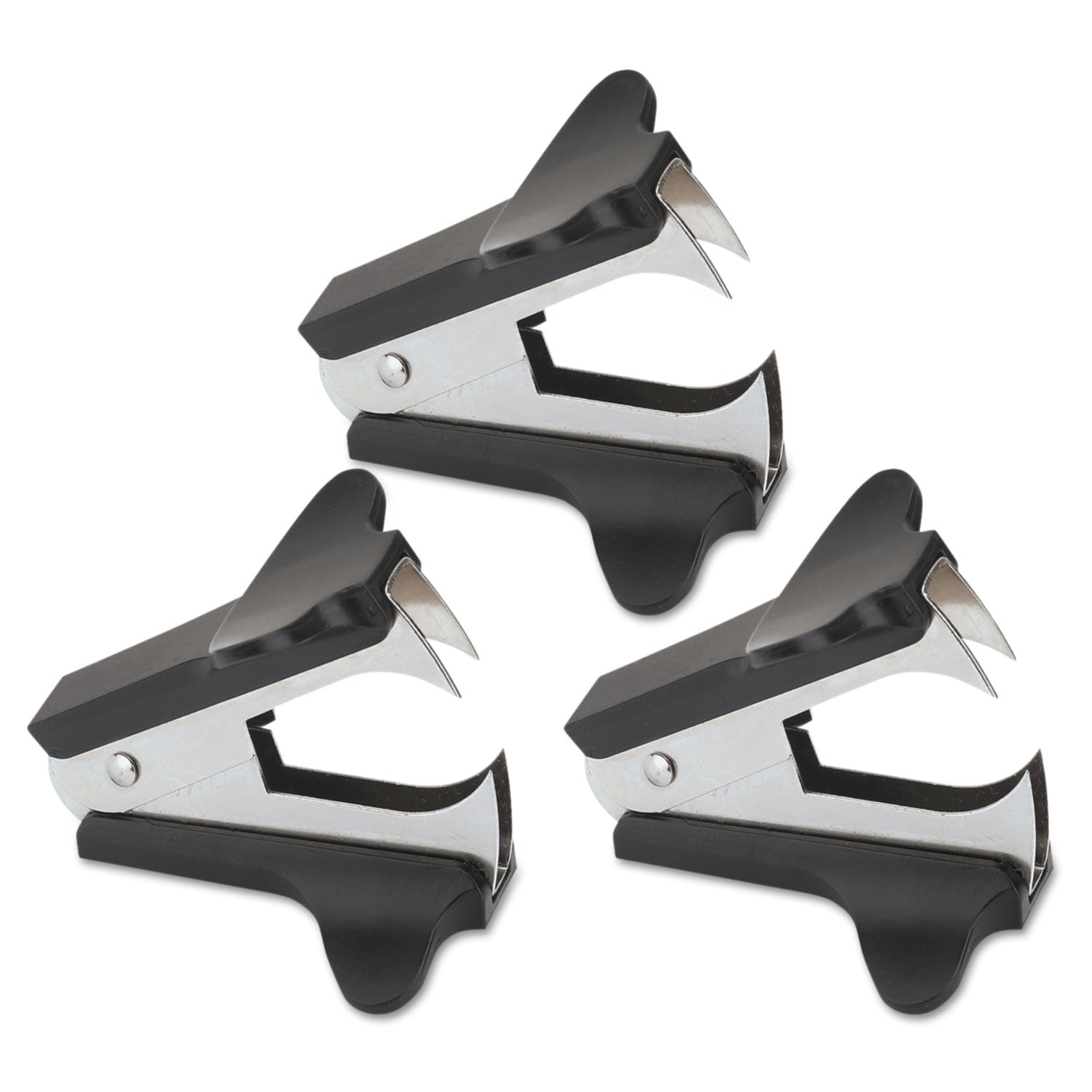 Jaw Style Staple Remover, Black, 3/Pack - 