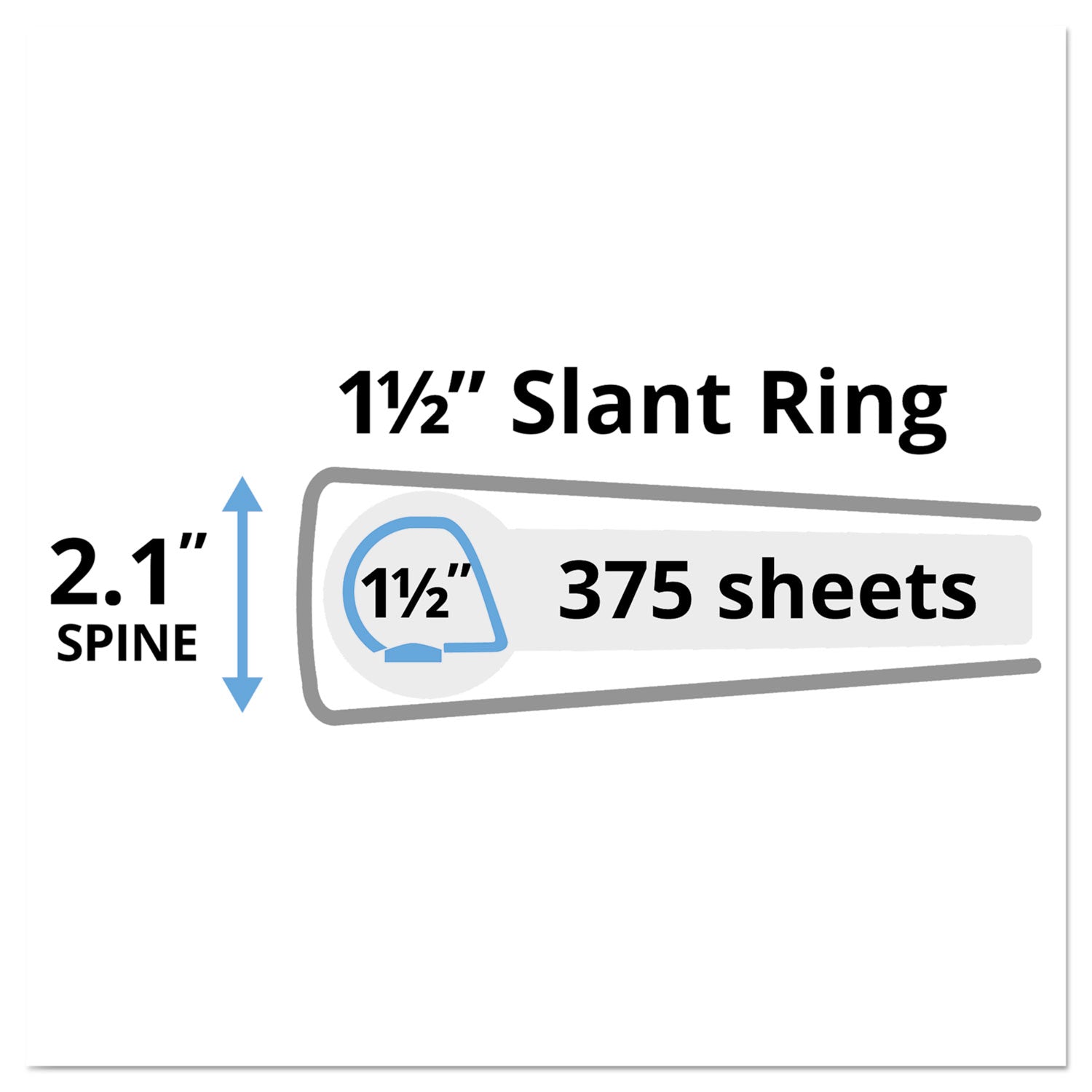 Heavy-Duty Non Stick View Binder with DuraHinge and Slant Rings, 3 Rings, 1.5" Capacity, 11 x 8.5, Light Blue, (5401) - 