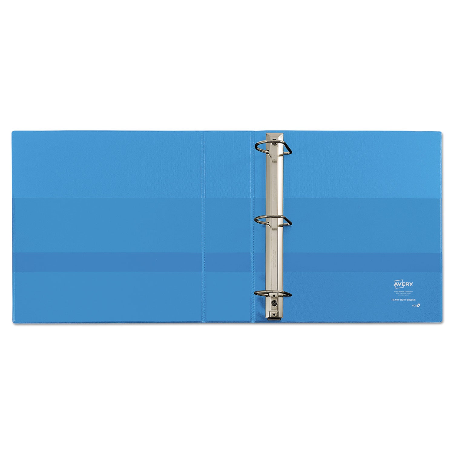 Heavy-Duty Non Stick View Binder with DuraHinge and Slant Rings, 3 Rings, 2" Capacity, 11 x 8.5, Light Blue, (5501) - 