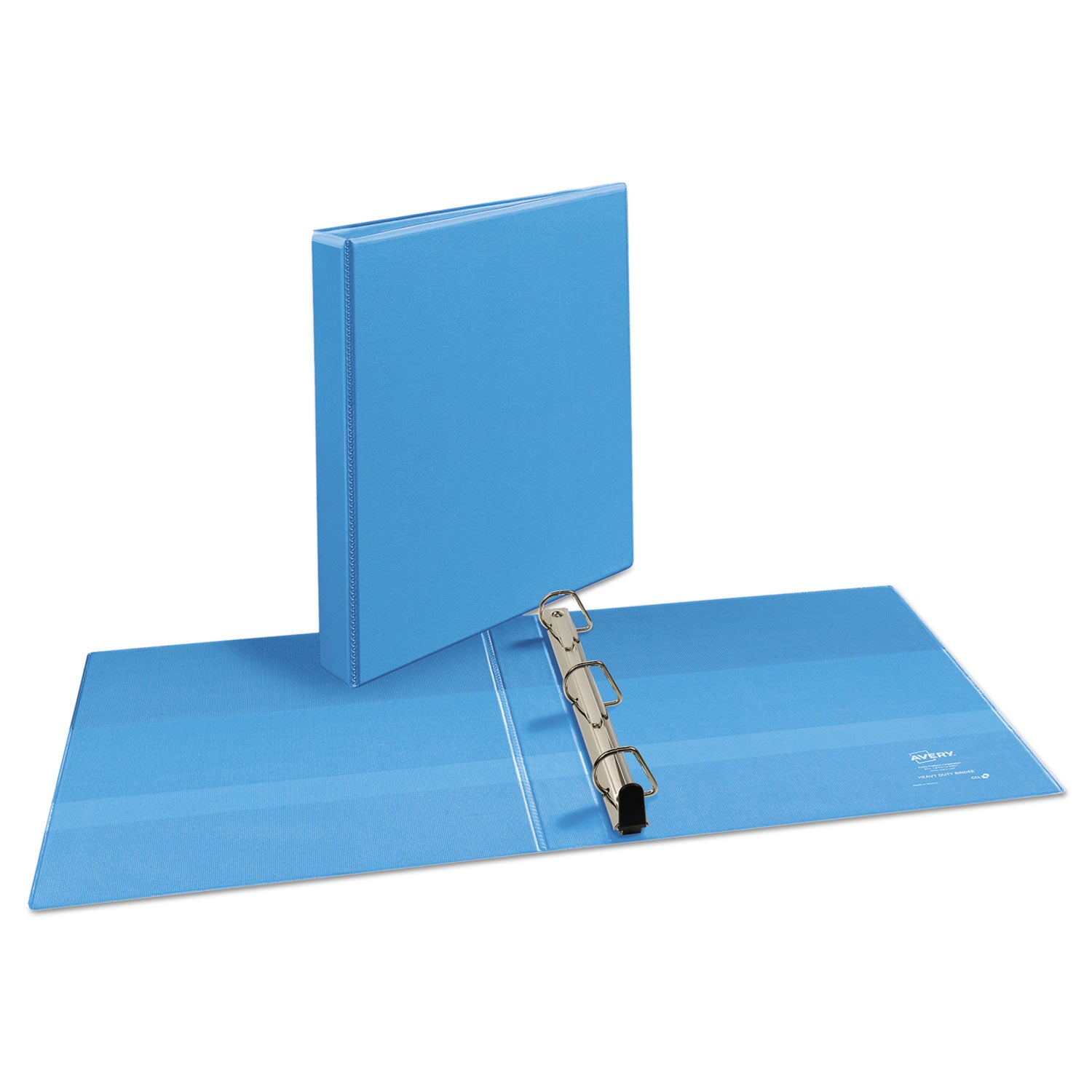 Heavy-Duty Non Stick View Binder with DuraHinge and Slant Rings, 3 Rings, 1" Capacity, 11 x 8.5, Light Blue, (5301) - 