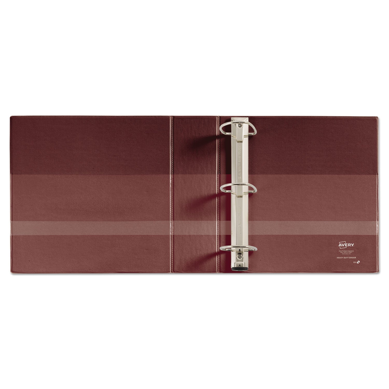 Heavy-Duty Non-View Binder with DuraHinge and Locking One Touch EZD Rings, 3 Rings, 3" Capacity, 11 x 8.5, Maroon - 