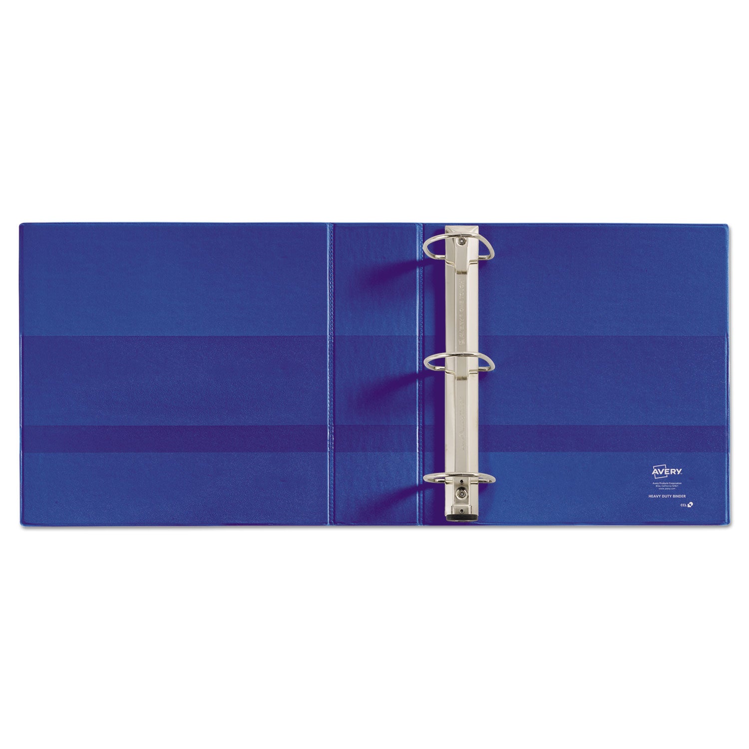 Heavy-Duty Non-View Binder with DuraHinge and Locking One Touch EZD Rings, 3 Rings, 3" Capacity, 11 x 8.5, Blue - 