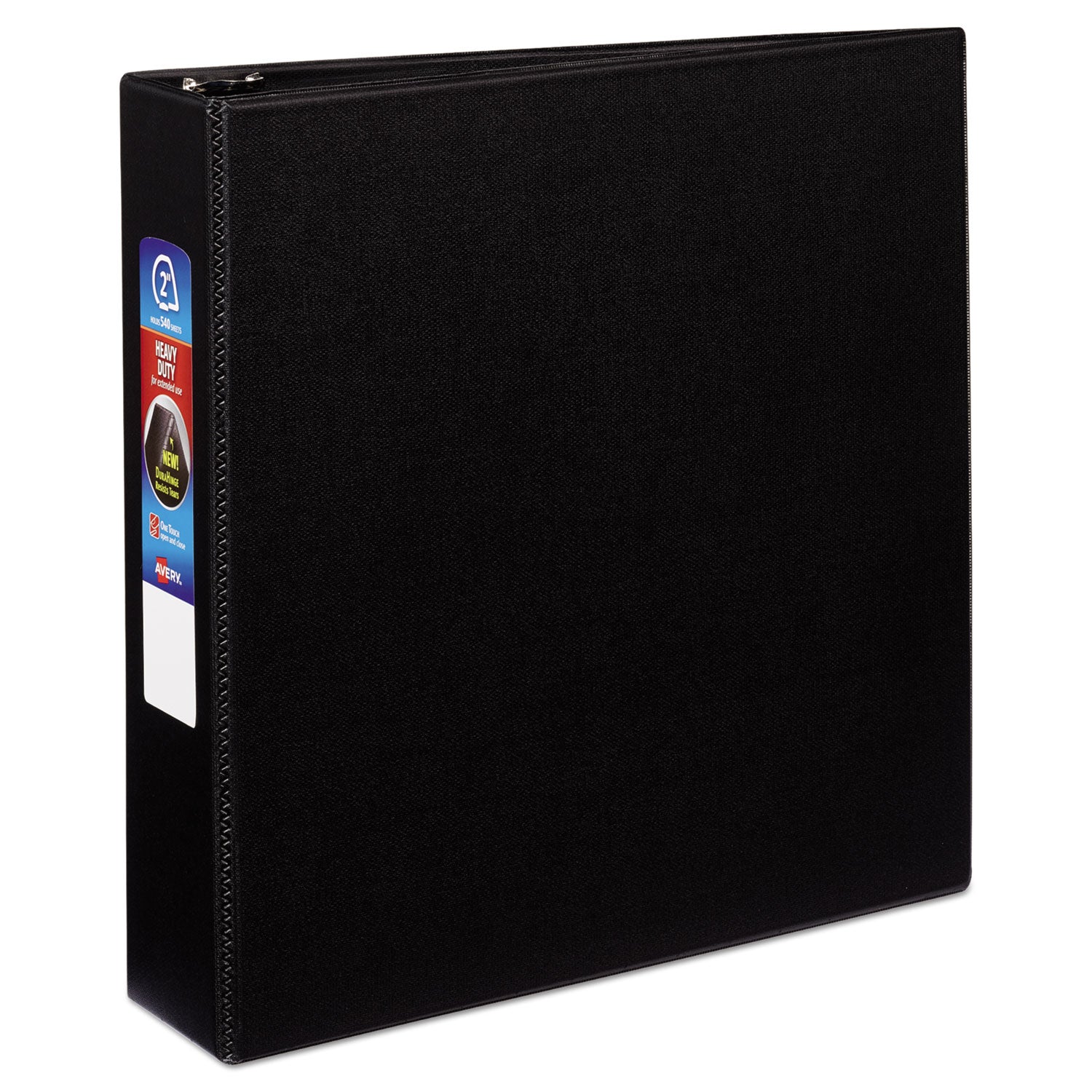 Heavy-Duty Non-View Binder with DuraHinge and One Touch EZD Rings, 3 Rings, 2" Capacity, 11 x 8.5, Black - 