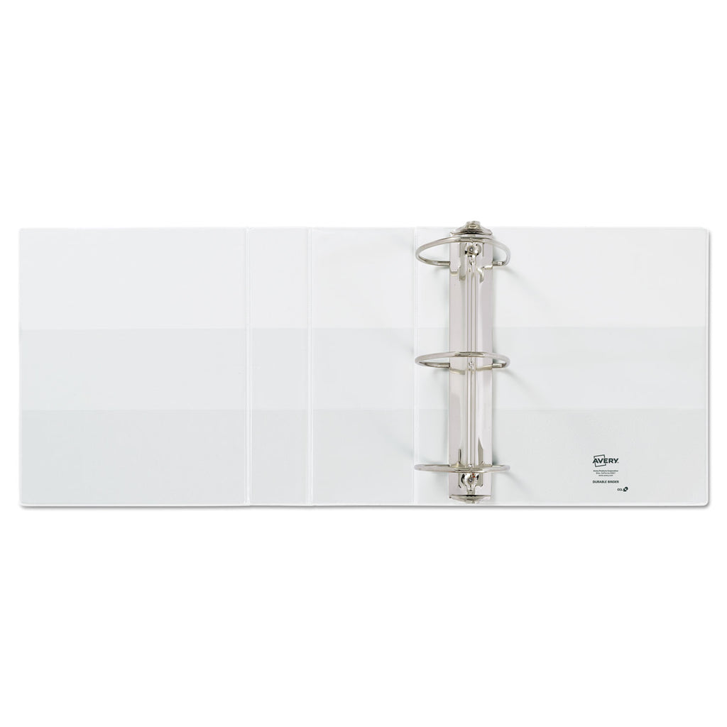 Durable View Binder with DuraHinge and EZD Rings, 3 Rings, 5" Capacity, 11 x 8.5, White, (9901)