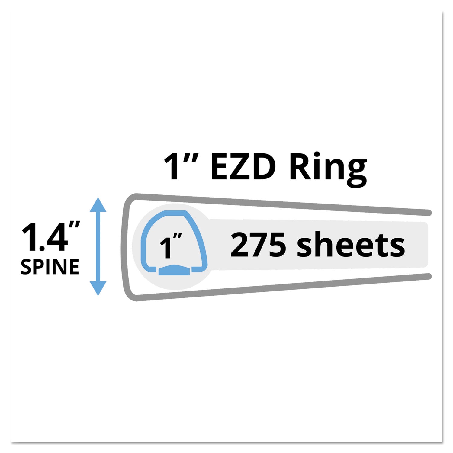 Durable View Binder with DuraHinge and EZD Rings, 3 Rings, 1" Capacity, 11 x 8.5, Black, (9300) - 