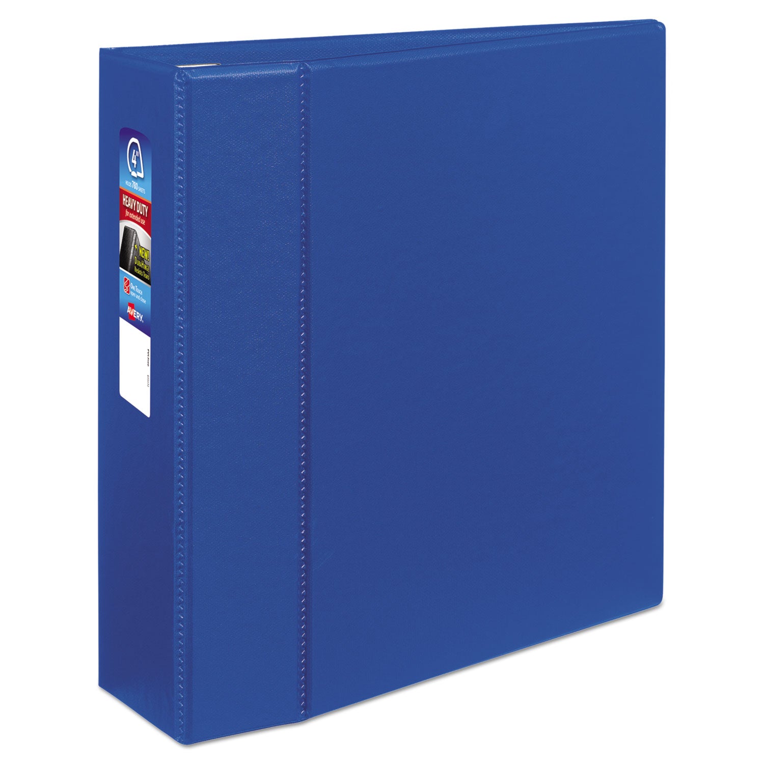 Heavy-Duty Non-View Binder with DuraHinge and Locking One Touch EZD Rings, 3 Rings, 4" Capacity, 11 x 8.5, Blue - 