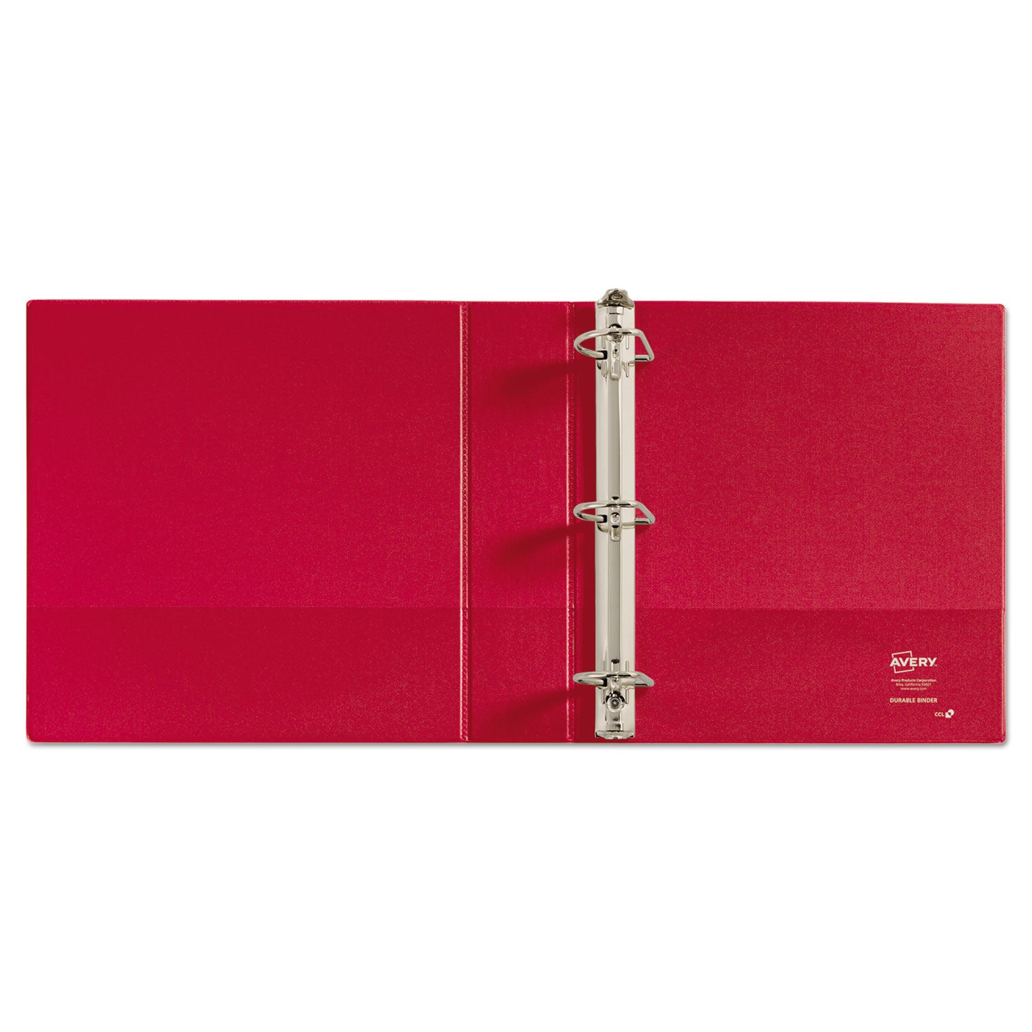 Durable Non-View Binder with DuraHinge and Slant Rings, 3 Rings, 2" Capacity, 11 x 8.5, Red - 