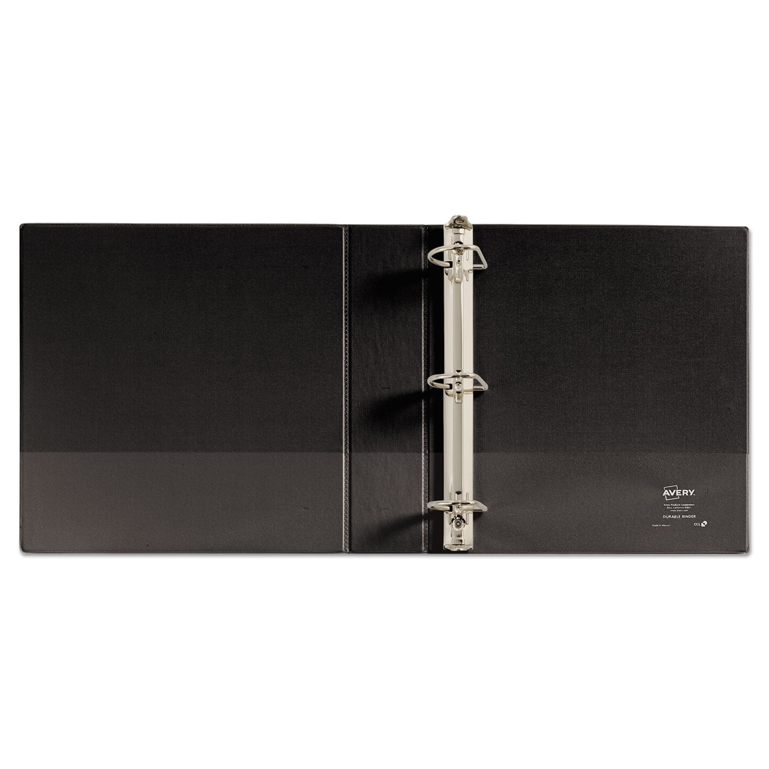 Durable Non-View Binder with DuraHinge and Slant Rings, 3 Rings, 2" Capacity, 11 x 8.5, Black - 