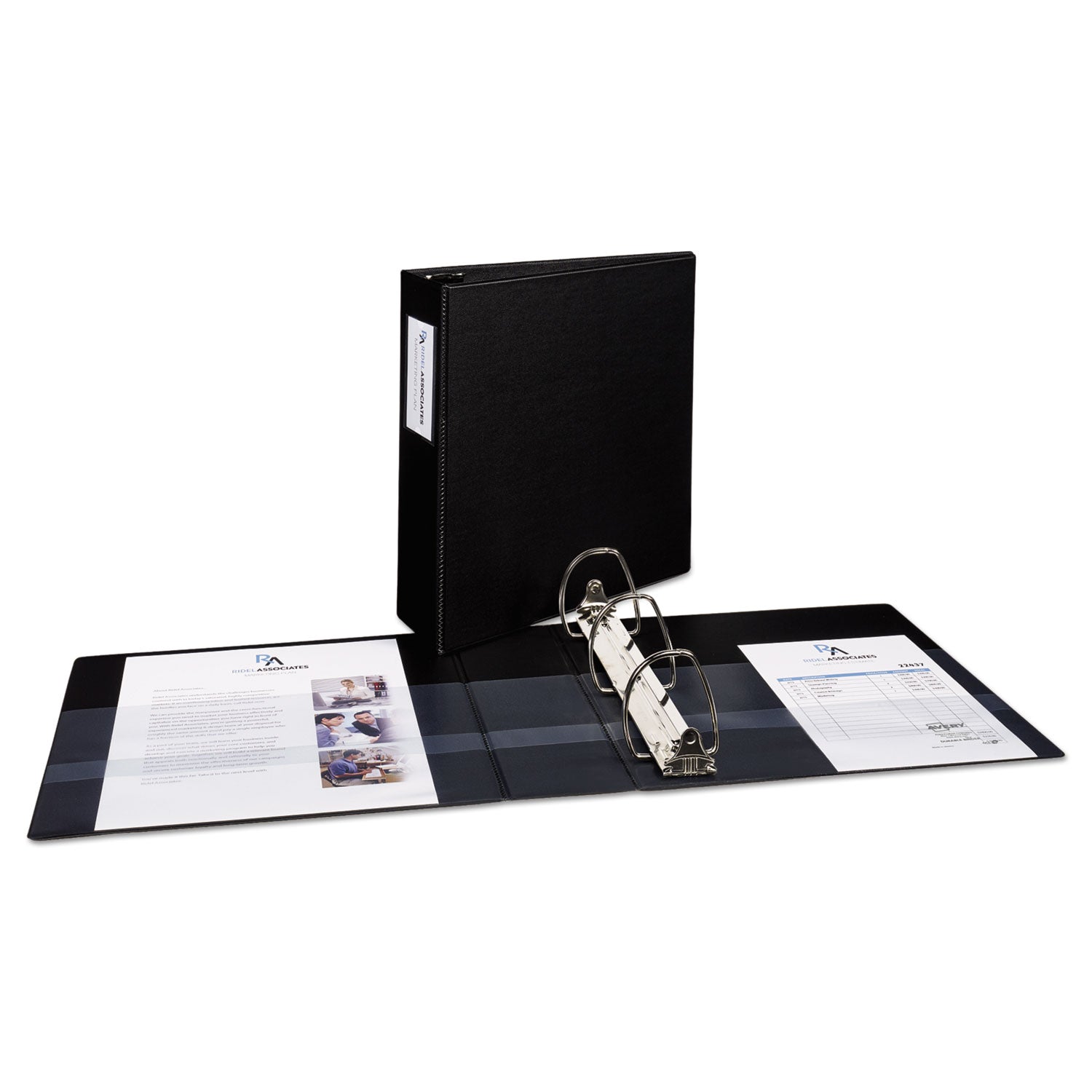 Durable Non-View Binder with DuraHinge and EZD Rings, 3 Rings, 3" Capacity, 11 x 8.5, Black, (8702) - 