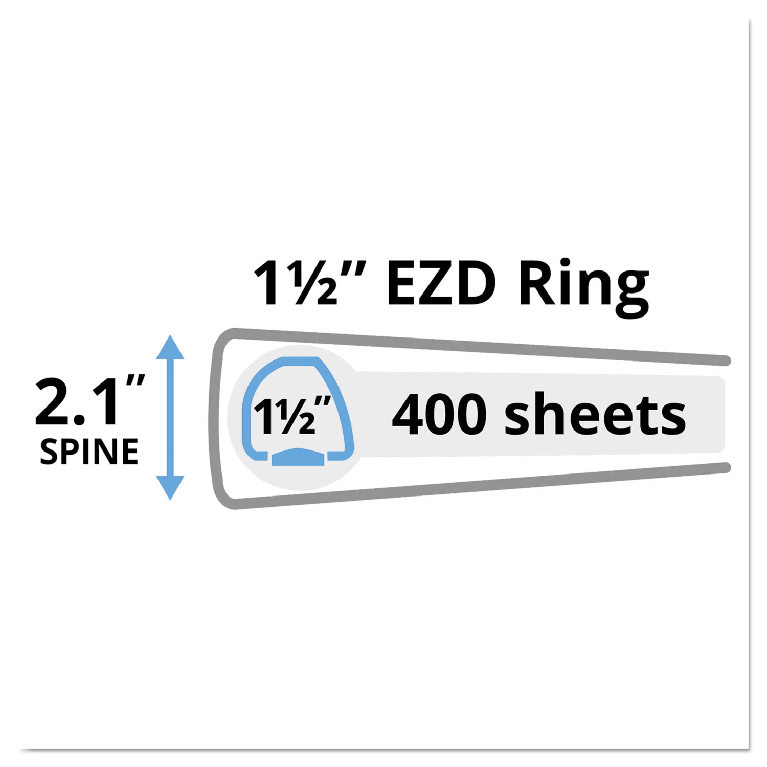 Durable View Binder with DuraHinge and EZD Rings, 3 Rings, 1.5" Capacity, 11 x 8.5, Black, (9400) - 