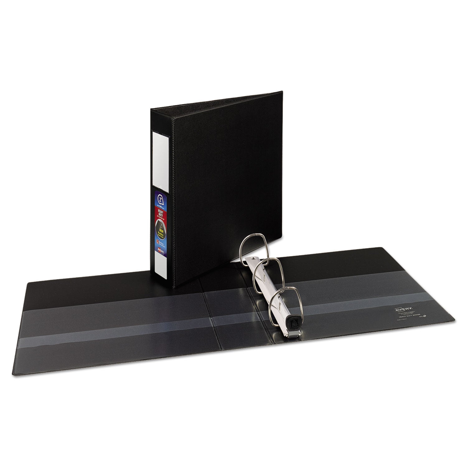 Heavy-Duty Non-View Binder with DuraHinge and One Touch EZD Rings, 3 Rings, 2" Capacity, 11 x 8.5, Black - 