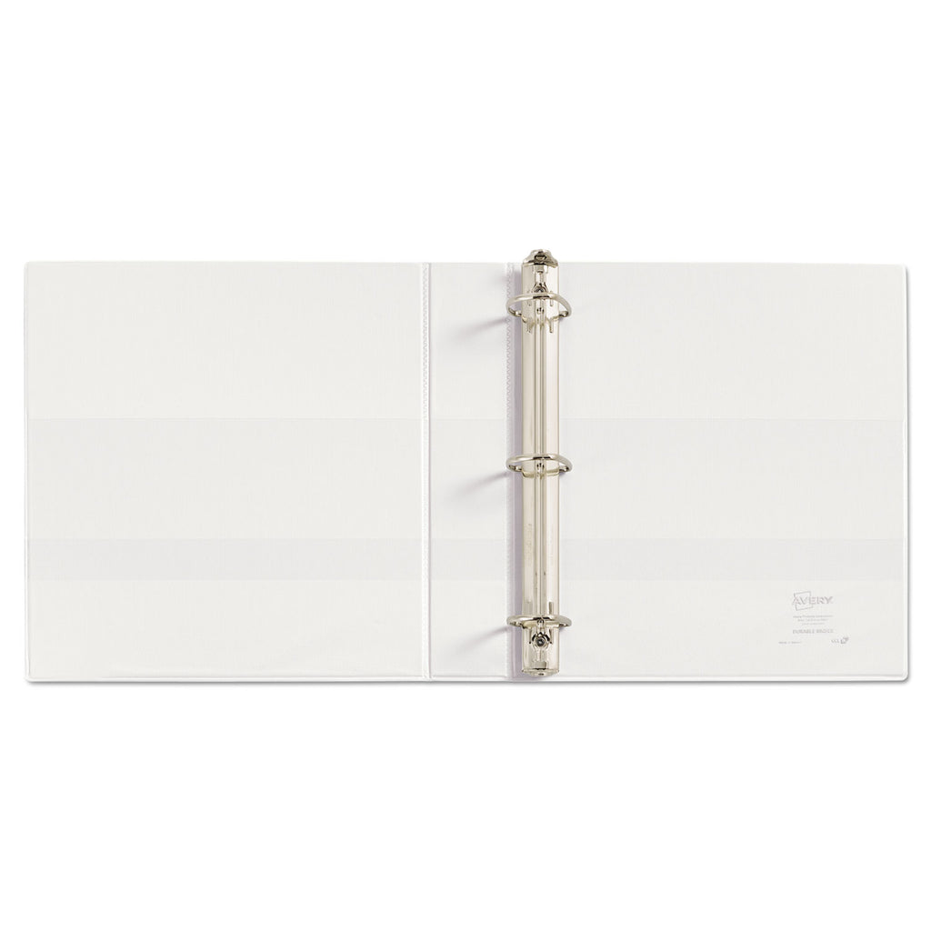 Durable View Binder with DuraHinge and EZD Rings, 3 Rings, 1.5" Capacity, 11 x 8.5, White, (9401)