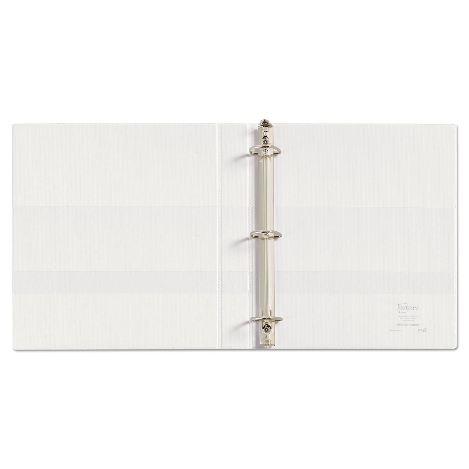 Durable View Binder with DuraHinge and EZD Rings, 3 Rings, 1" Capacity, 11 x 8.5, White, (9301)