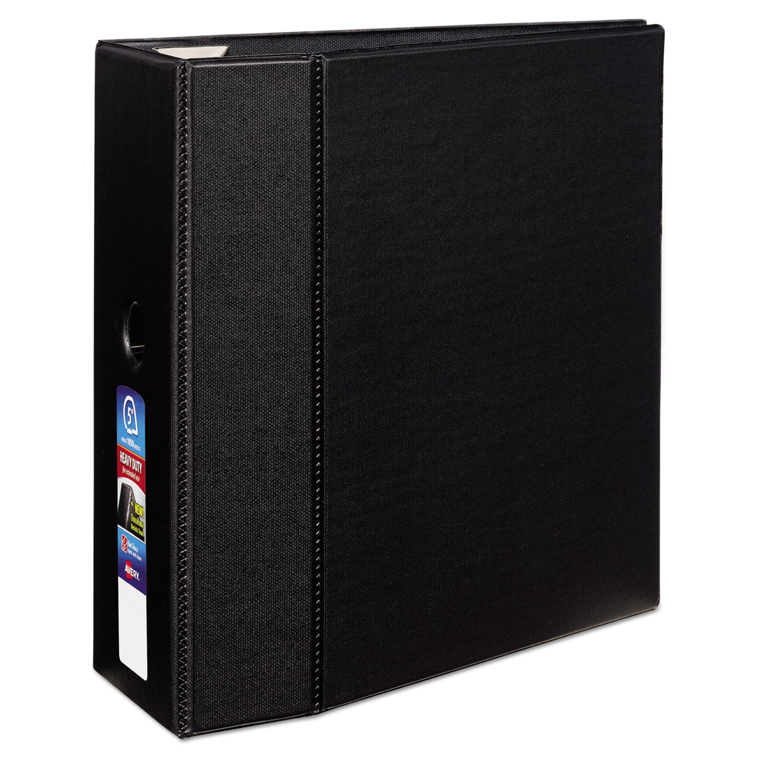 Heavy-Duty Non-View Binder with DuraHinge, Locking One Touch EZD Rings and Thumb Notch, 3 Rings, 5" Capacity, 11 x 8.5, Black - 