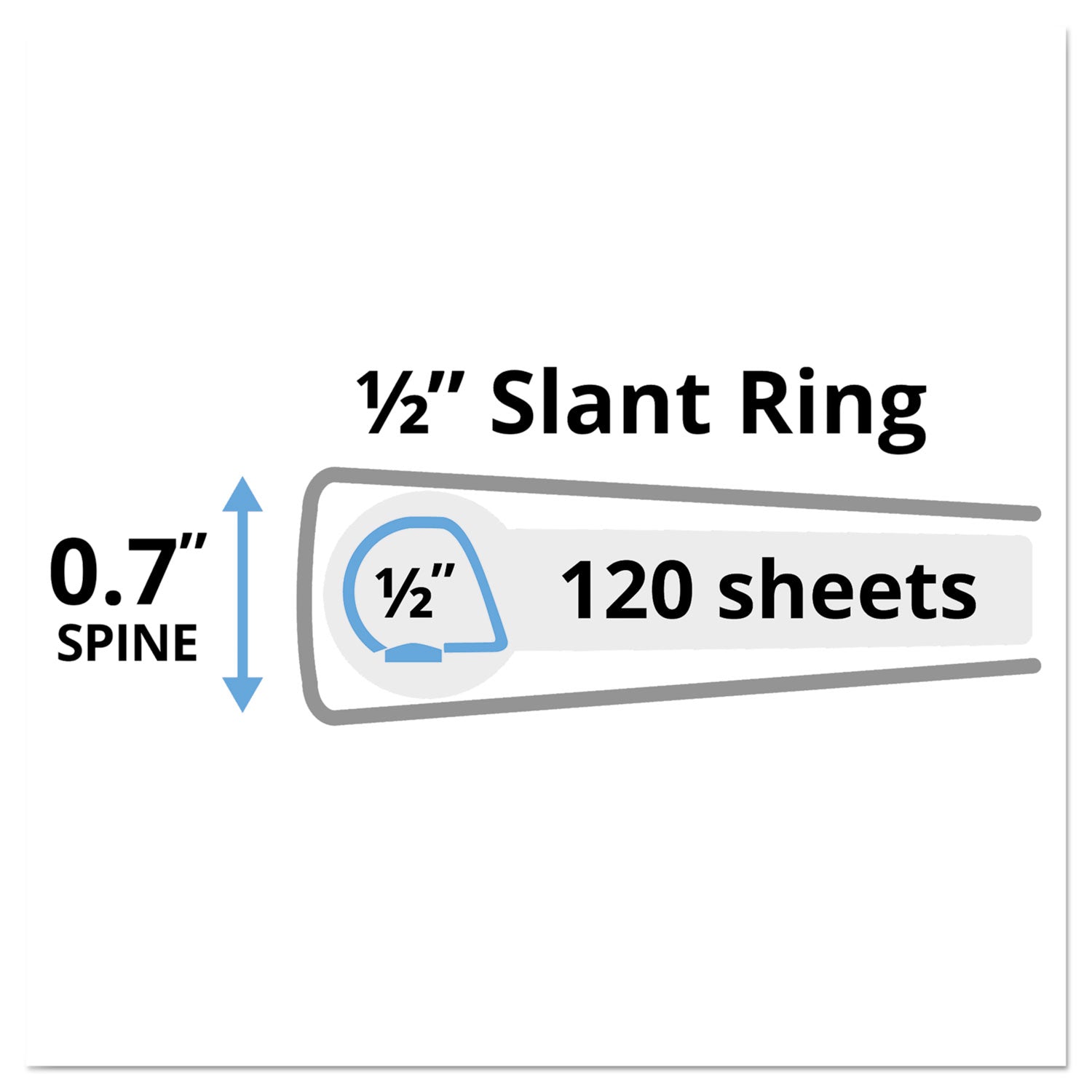 Heavy-Duty Non Stick View Binder with DuraHinge and Slant Rings, 3 Rings, 0.5" Capacity, 11 x 8.5, White, (5234) - 