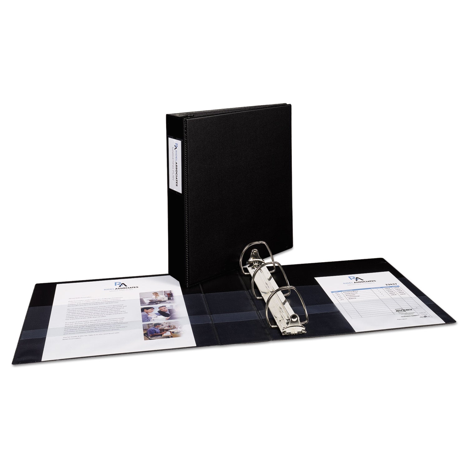 Durable Non-View Binder with DuraHinge and EZD Rings, 3 Rings, 2" Capacity, 11 x 8.5, Black, (8502) - 