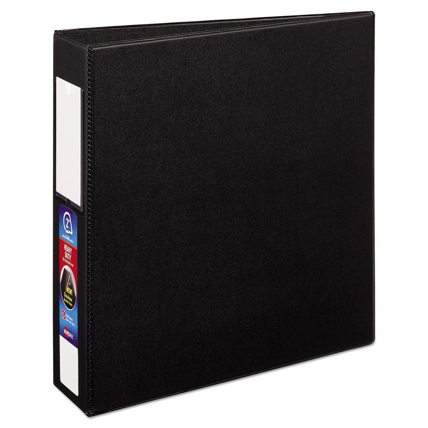 Heavy-Duty Non-View Binder with DuraHinge and One Touch EZD Rings, 3 Rings, 2" Capacity, 11 x 8.5, Black - 