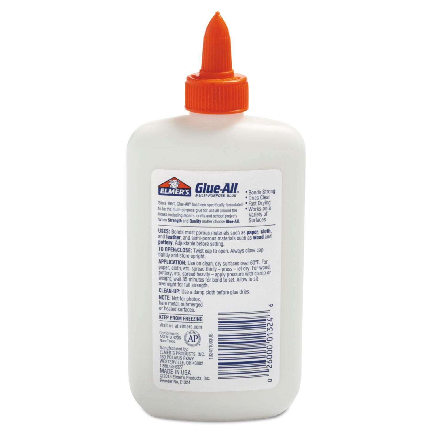Glue-All White Glue, 7.63 oz, Dries Clear - 