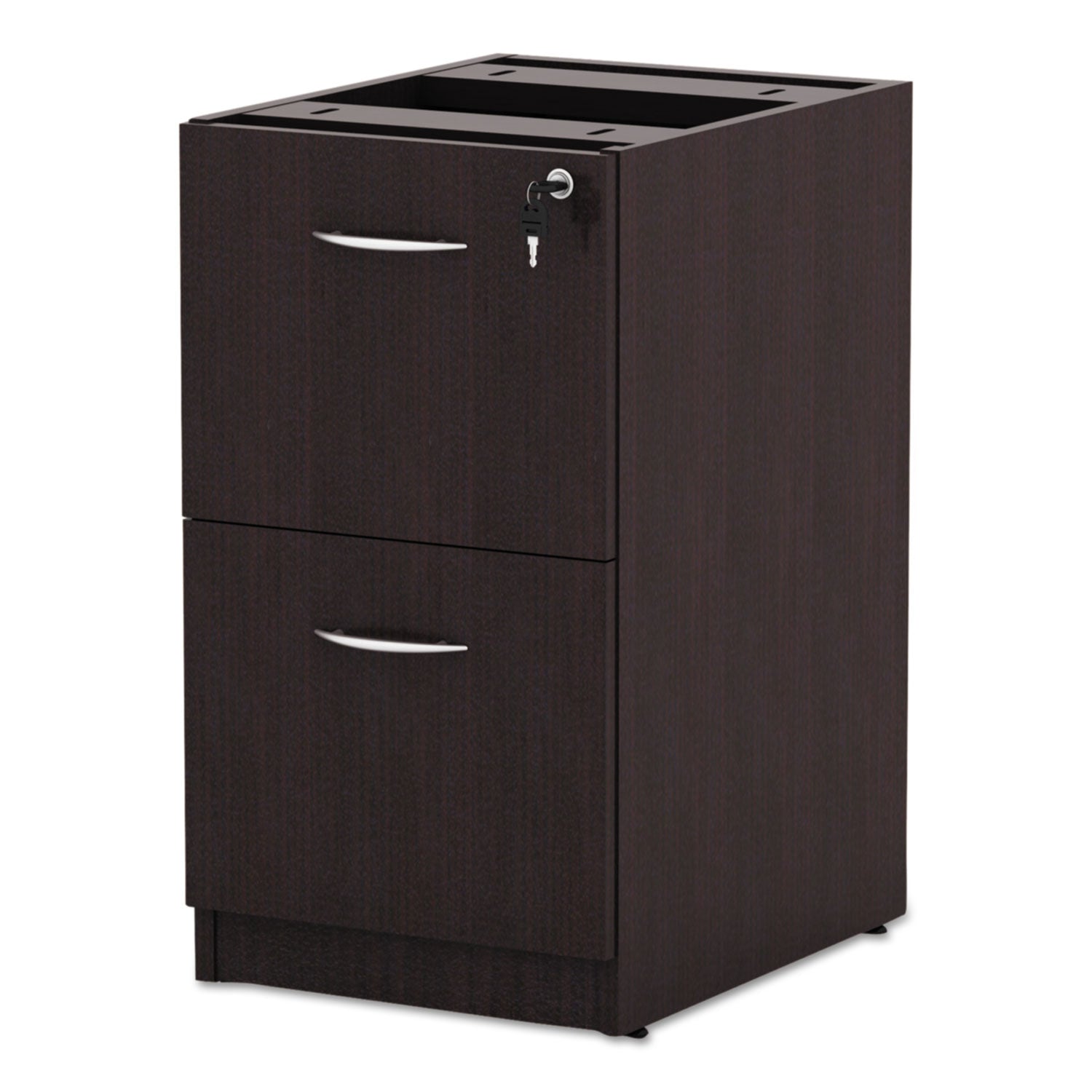 Alera Valencia Series Full Pedestal File, Left or Right, 2 Legal/Letter-Size File Drawers, Espresso, 15.63" x 20.5" x 28.5
