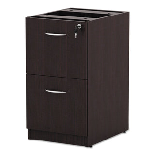Alera Valencia Series Full Pedestal File, Left or Right, 2 Legal/Letter-Size File Drawers, Espresso, 15.63" x 20.5" x 28.5