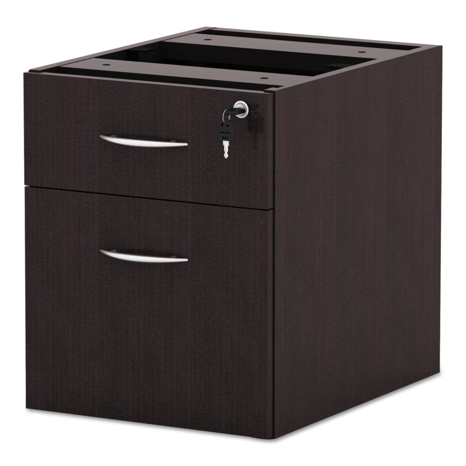 Alera Valencia Series Hanging Pedestal File, Left/Right, 2-Drawers: Box/File, Legal/Letter, Espresso, 15.63" x 20.5" x 19.25