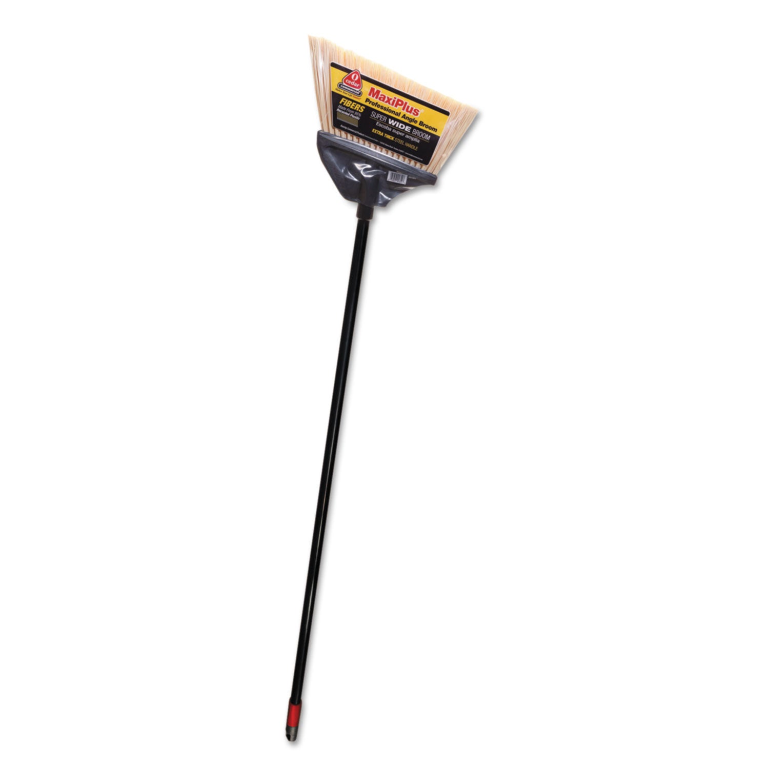 MaxiPlus Professional Angle Broom, 51" Handle, Black, 4/Carton - 