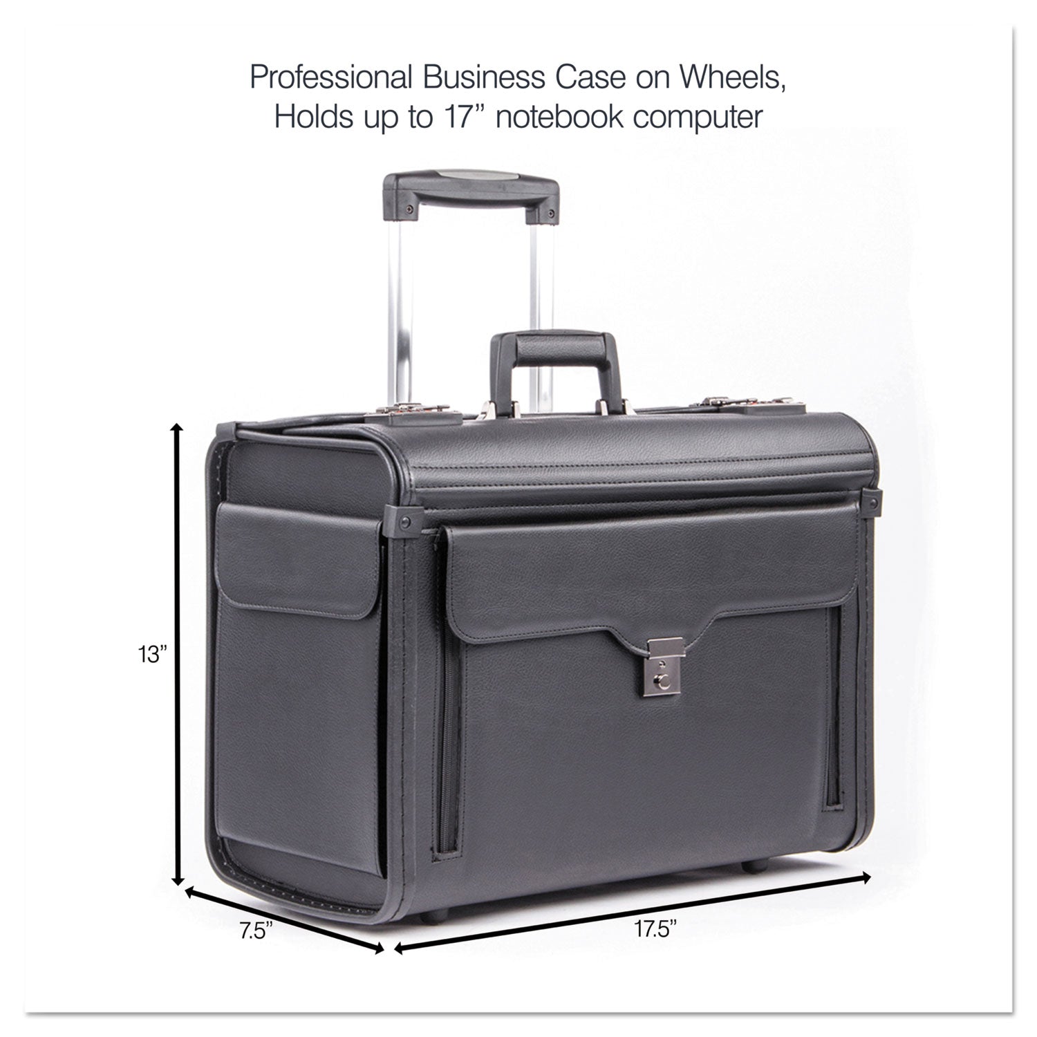 Catalog Case on Wheels, Fits Devices Up to 17.3", Koskin, 19 x 9 x 15.5, Black - 