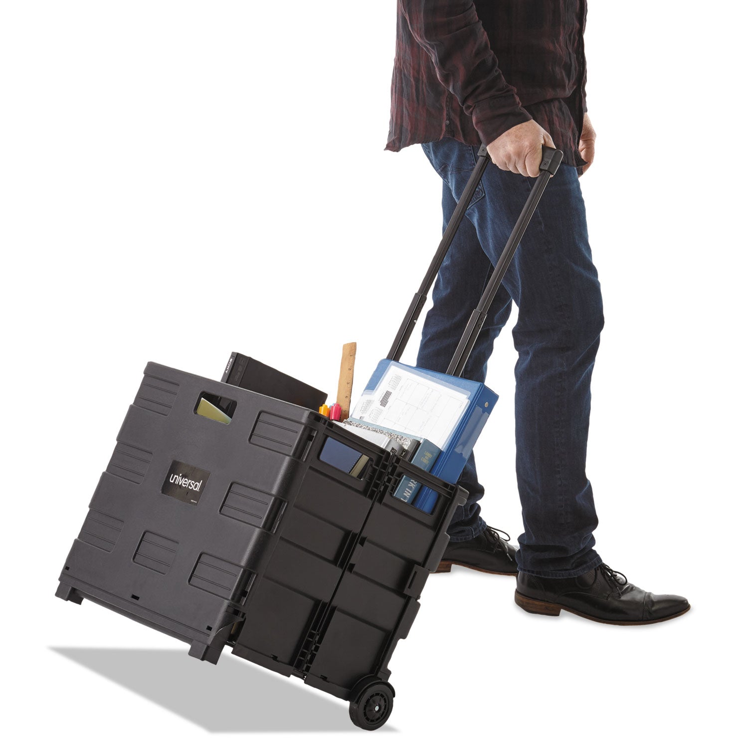 collapsible-mobile-storage-crate-plastic-1825-x-15-x-1825-to-3937-black_unv14110 - 4