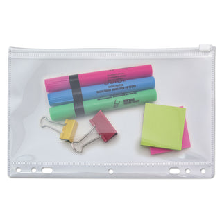 Zip-All Ring Binder Pocket, 6 x 9.5, Clear