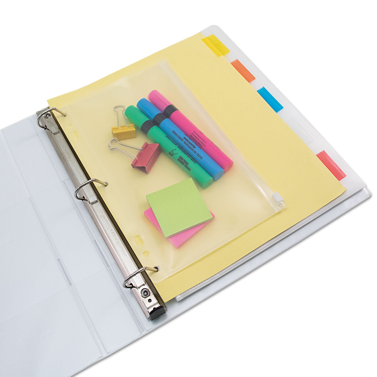 Zip-All Ring Binder Pocket, 6 x 9.5, Clear - 