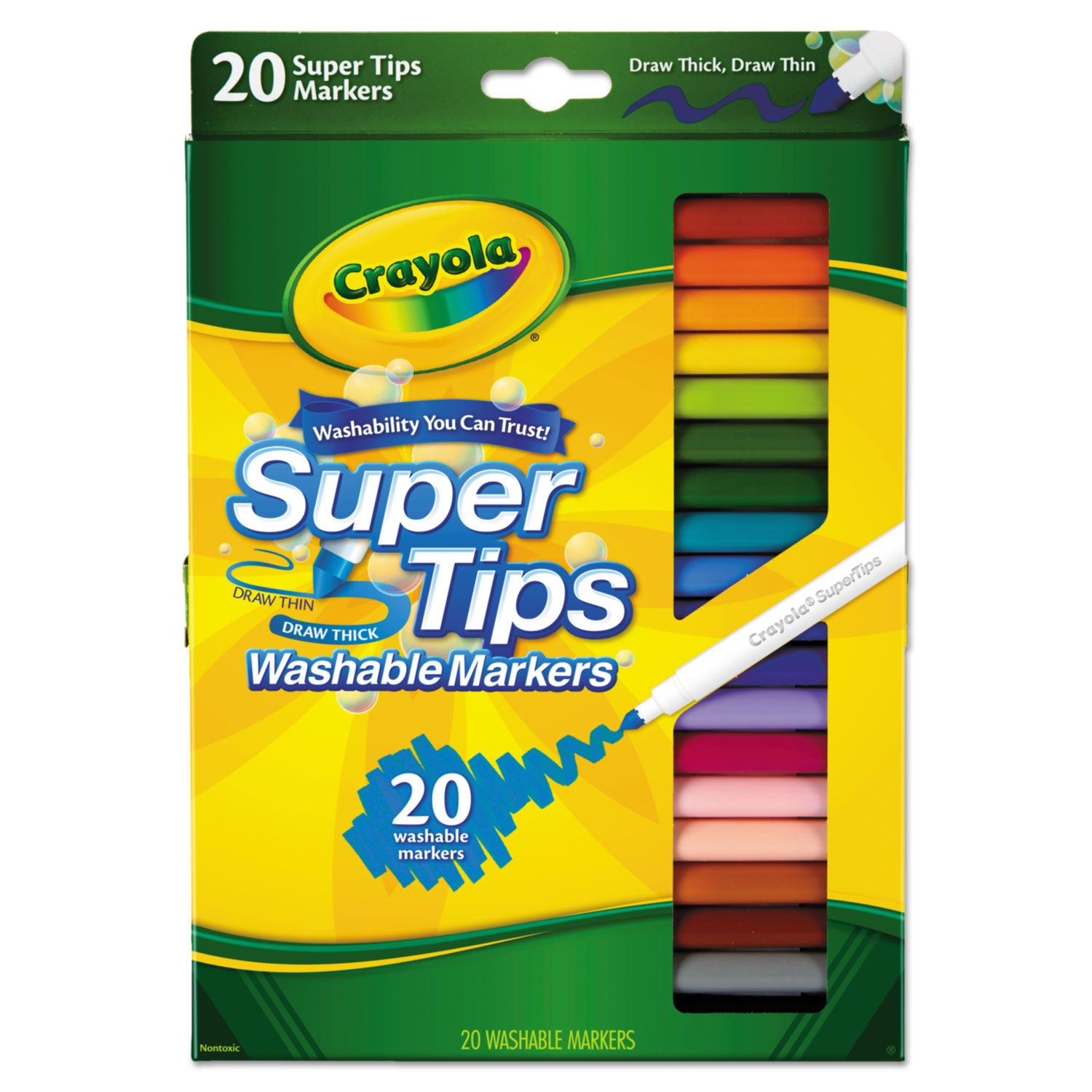 washable-super-tips-markers-fine-broad-bullet-tips-assorted-colors-20-set_cyo588106 - 1