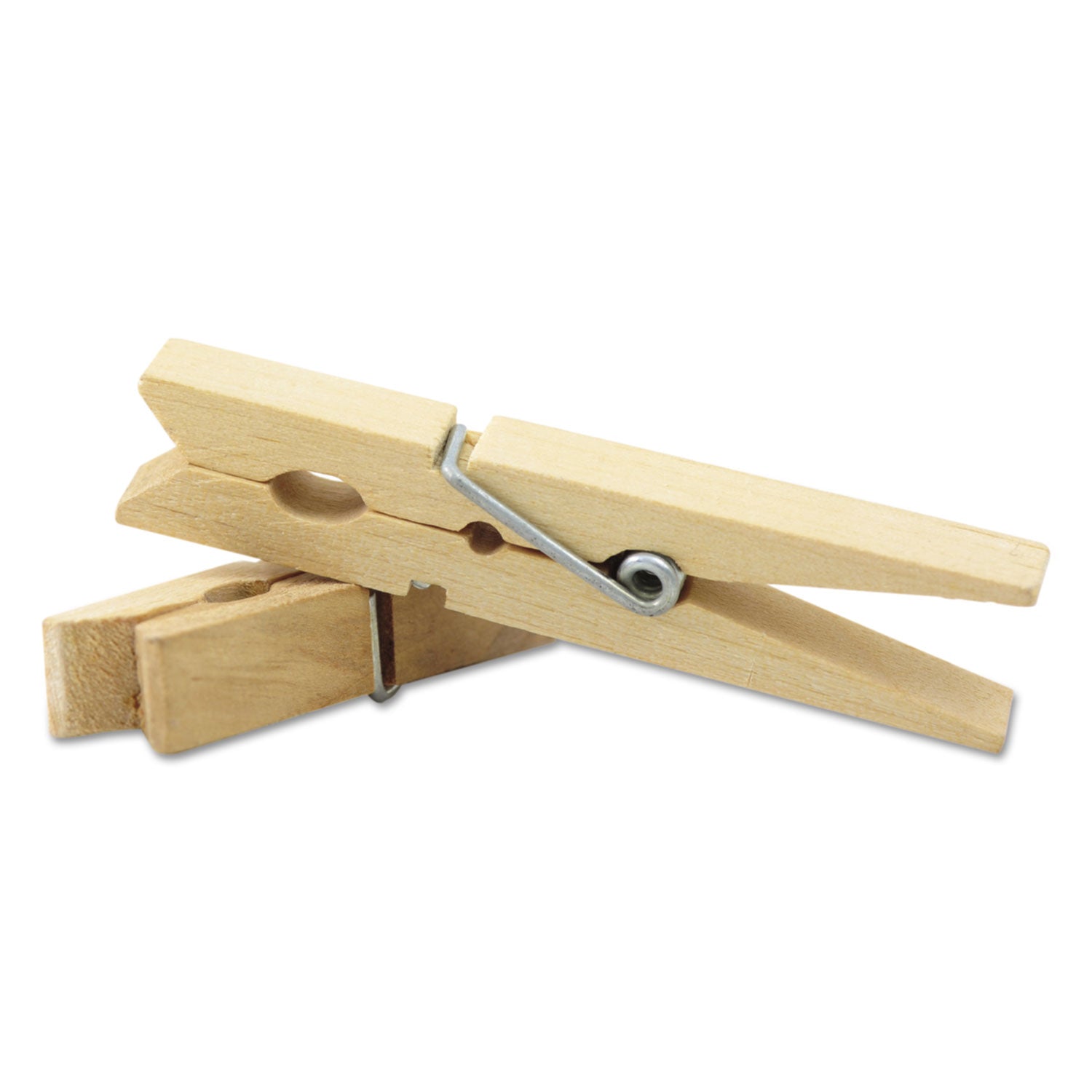 Wood Spring Clothespins, 3.38" Length, Natural, 50/Pack - 