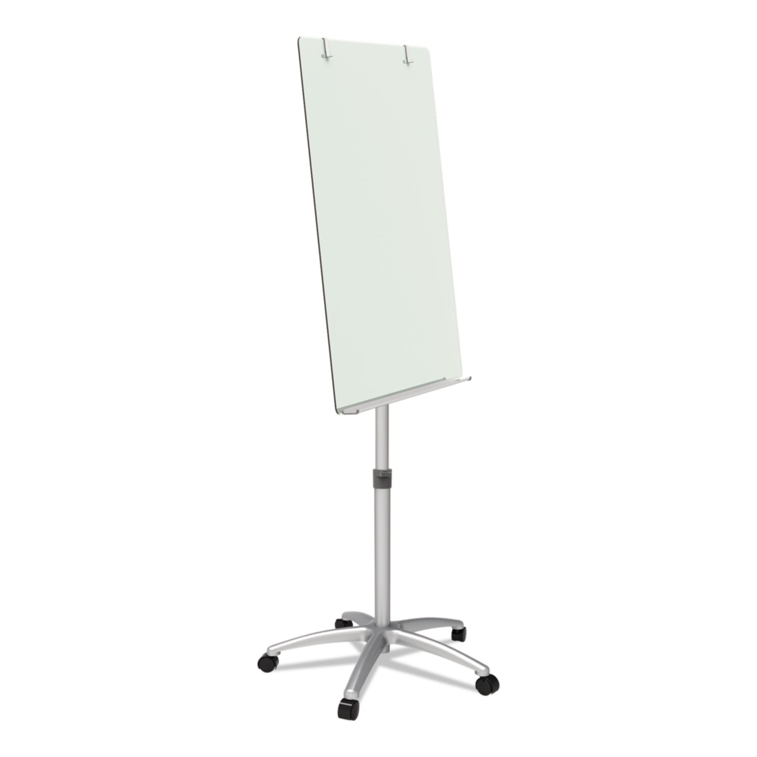 Infinity Glass Mobile Presentation Easel, 3 ft x 2 ft, Silver/White - 