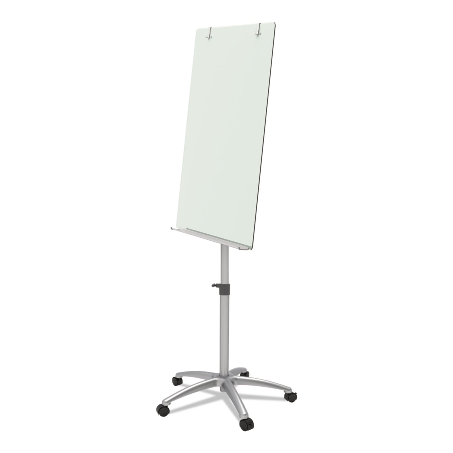 Infinity Glass Mobile Presentation Easel, 3 ft x 2 ft, Silver/White - 
