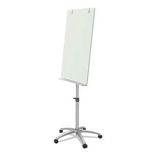 Infinity Glass Mobile Presentation Easel, 3 ft x 2 ft, Silver/White - 