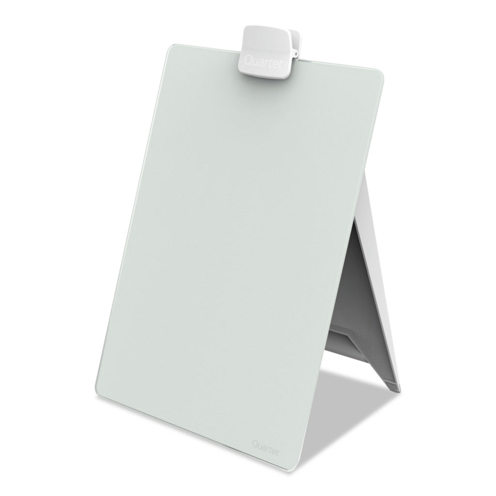 Glass Dry Erase Desktop Easel, 9 x 11, White Surface