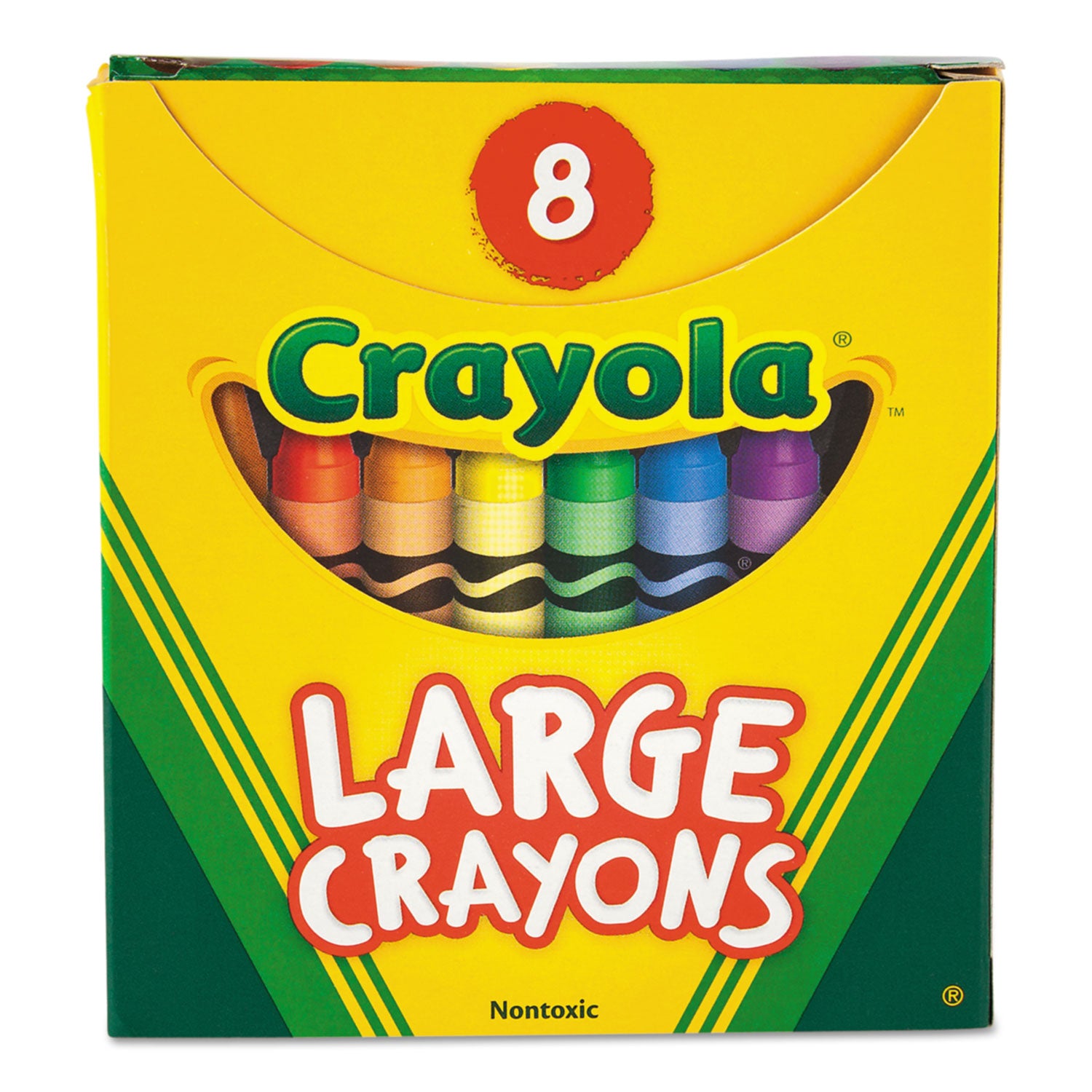 Large Crayons, Tuck Box, 8 Colors/Box - 