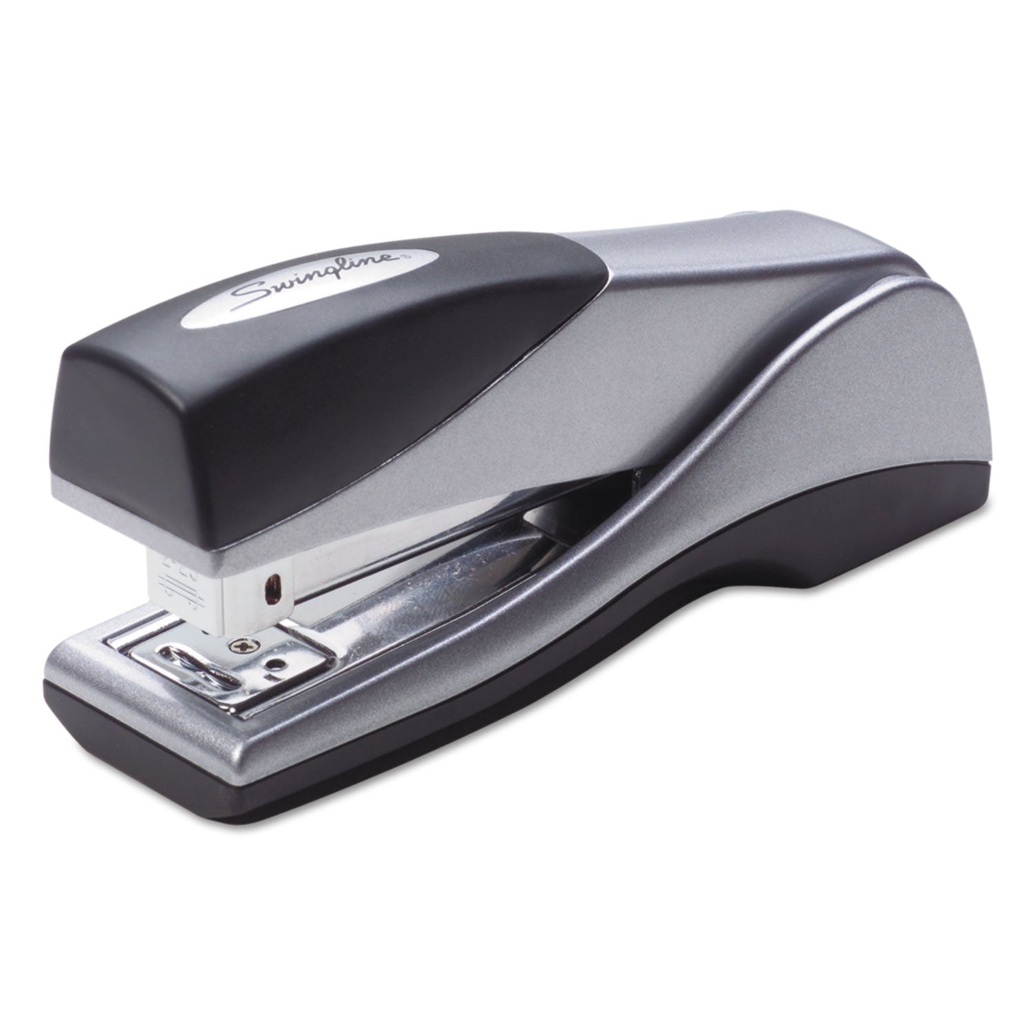 Optima Grip Compact Stapler, 25-Sheet Capacity, Silver - 