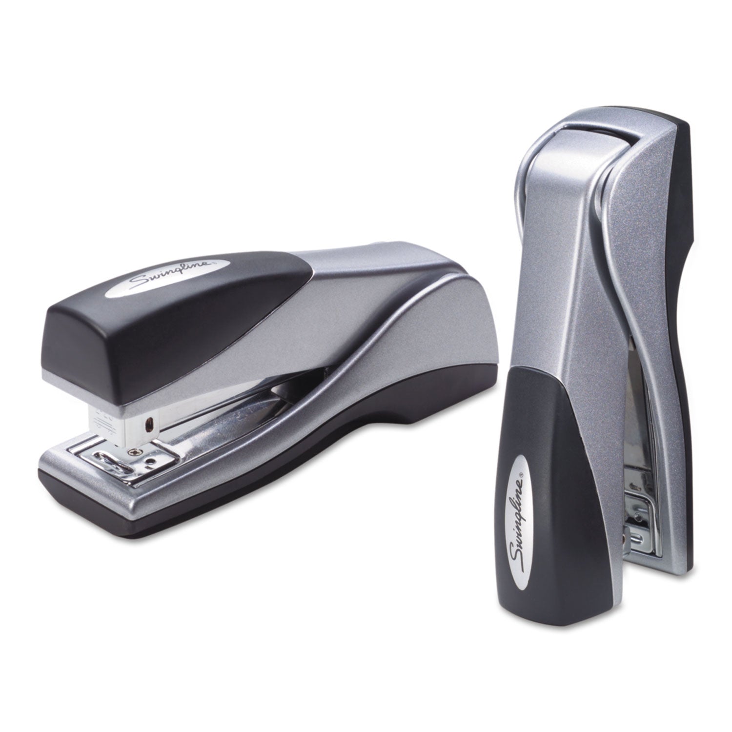 Optima Grip Compact Stapler, 25-Sheet Capacity, Silver - 