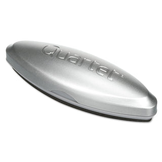 Quartet Premium Glass Board Eraser - 2" Width x 6.50" Length - Used as Ink Remover, Residue Remover - Magnetic, Durable, Easy-grip Handle - Silver - Felt, MicroFiber - 1Each