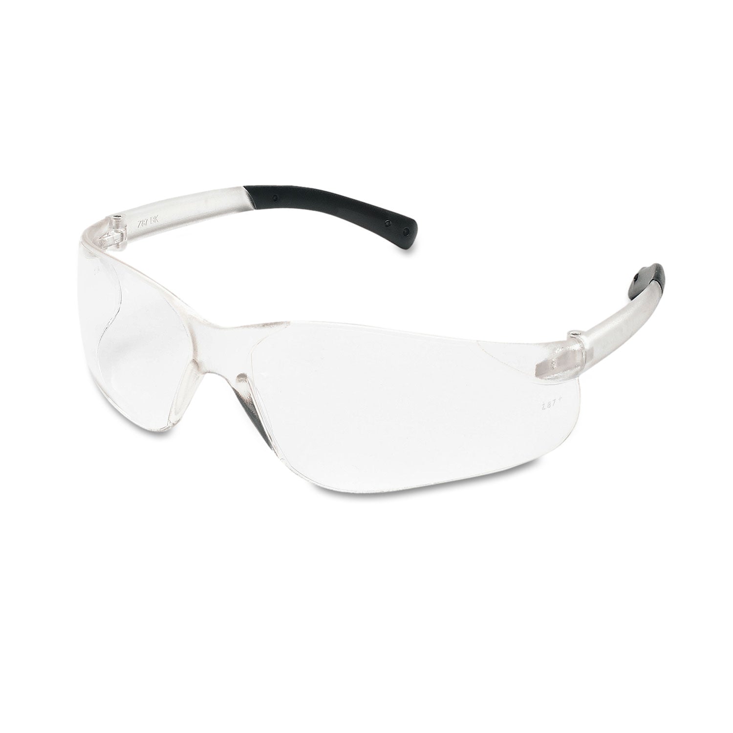 BearKat Safety Glasses, Wraparound, Black Frame/Clear Lens - 
