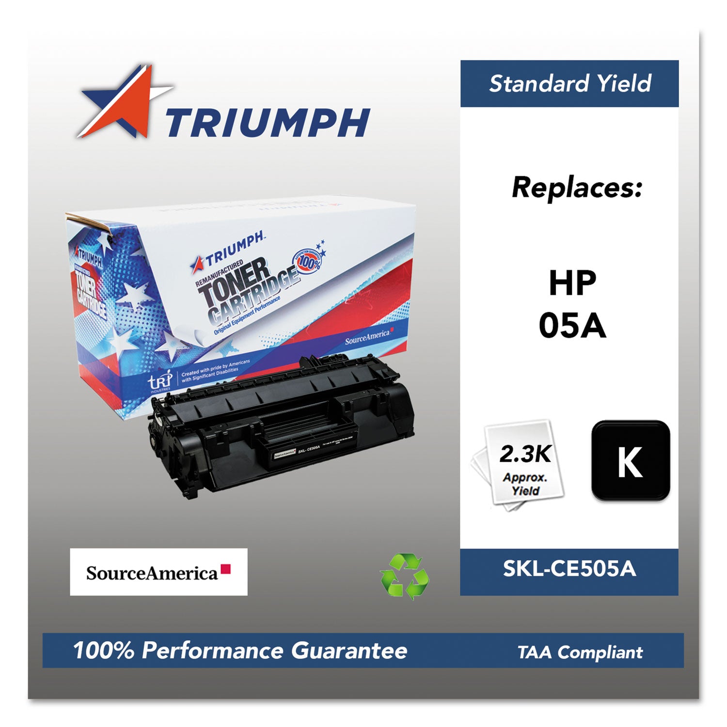 751000NSH0966 Remanufactured CE505A (05A) Toner, 2,300 Page-Yield, Black