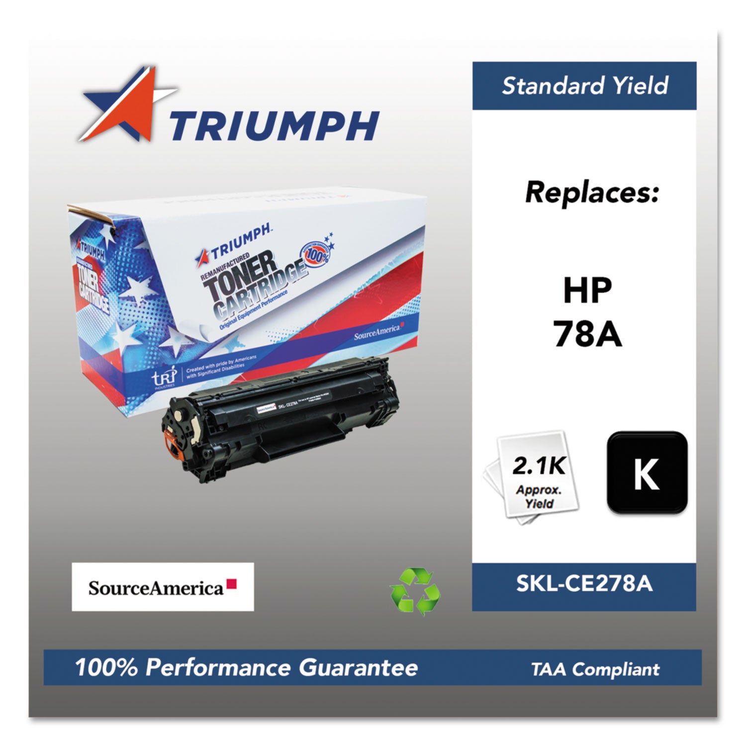 751000NSH1099 Remanufactured CE278A (78A) Toner, 2,100 Page-Yield, Black - 
