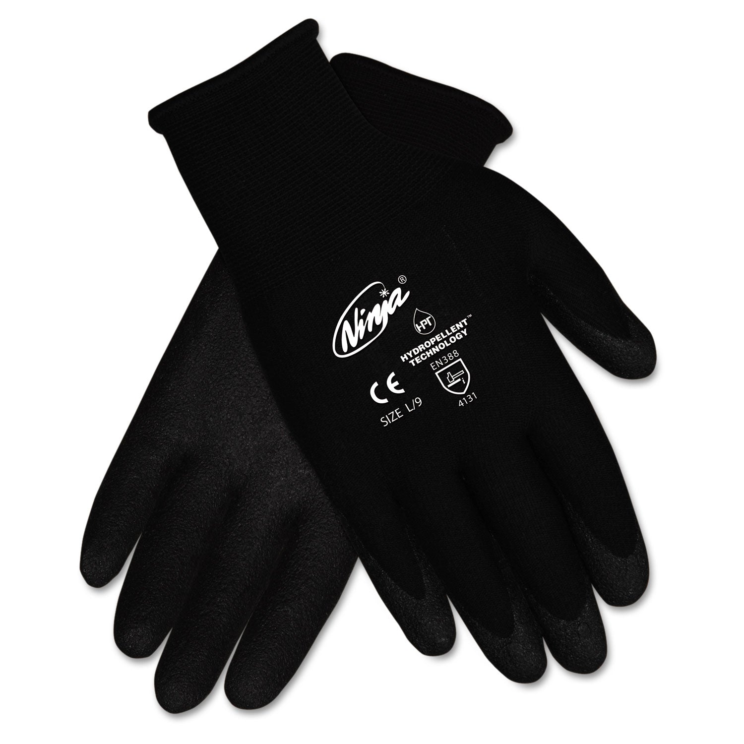 Ninja HPT PVC coated Nylon Gloves, Medium, Black, Pair - 